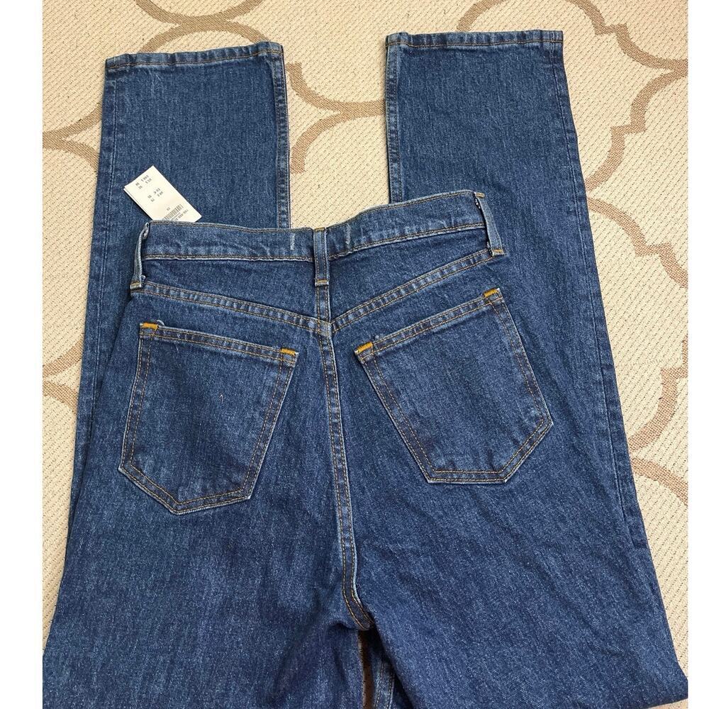 Abercrombie & Fitch The 90’s Straight Ultra High Rise Dark Blue Jeans, size 25/0 - Picture 6 of 13